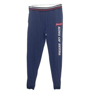 Budweiser Lounge Pants Mens Medium Blue King Of Beers Racer Leg